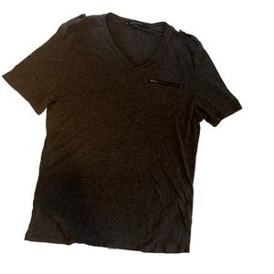 Heritage 1981 Heather Gray Soft Tee w/Zipper Detail